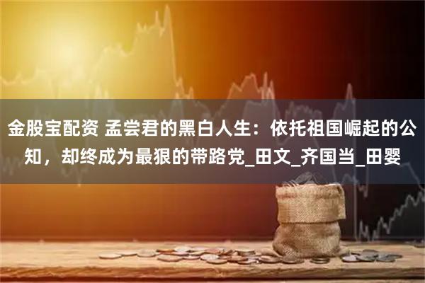 金股寶配資 孟嘗君的黑白人生：依托祖國崛起的公知，卻終成為最狠的帶路黨_田文_齊國當_田嬰